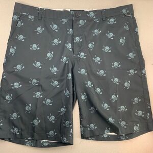 Tattoo Golf Performance Shorts Mens 40 Black Skull Crossbones Print Athletic